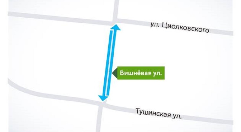 Схема движения на Вишнёвой улице