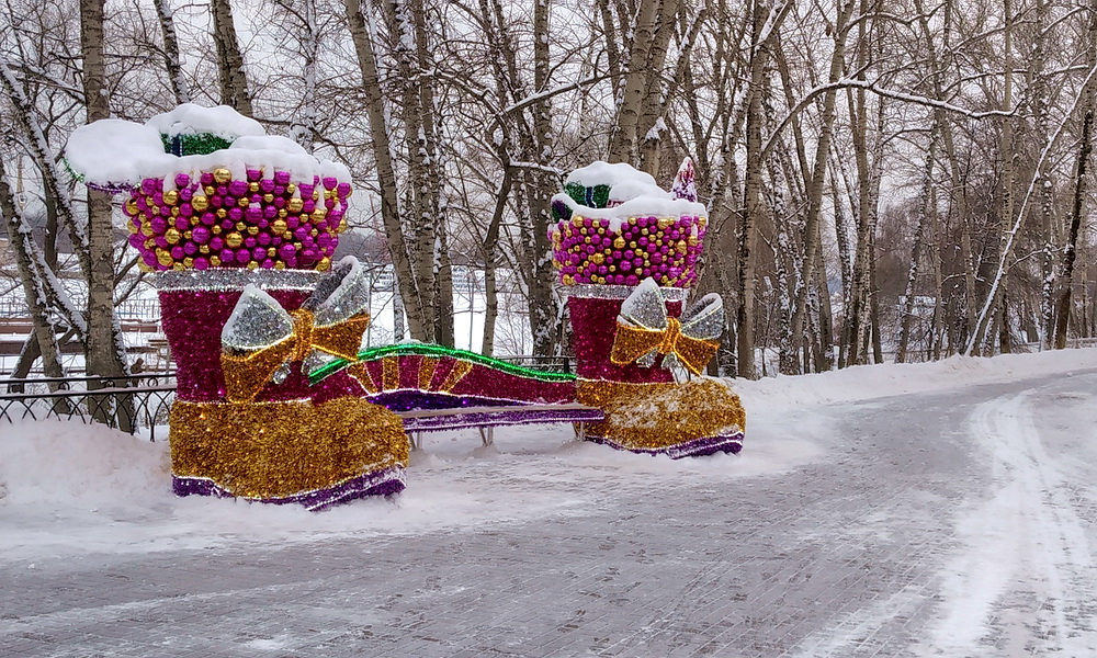 Новогодний декор в парке Северное Тушино