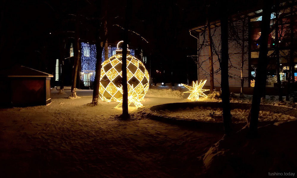Новогодние световые инсталляции в парке Северное Тушино