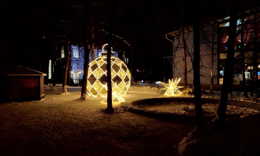 Световые инсталляции в парке Северное Тушино на Новый год 2019